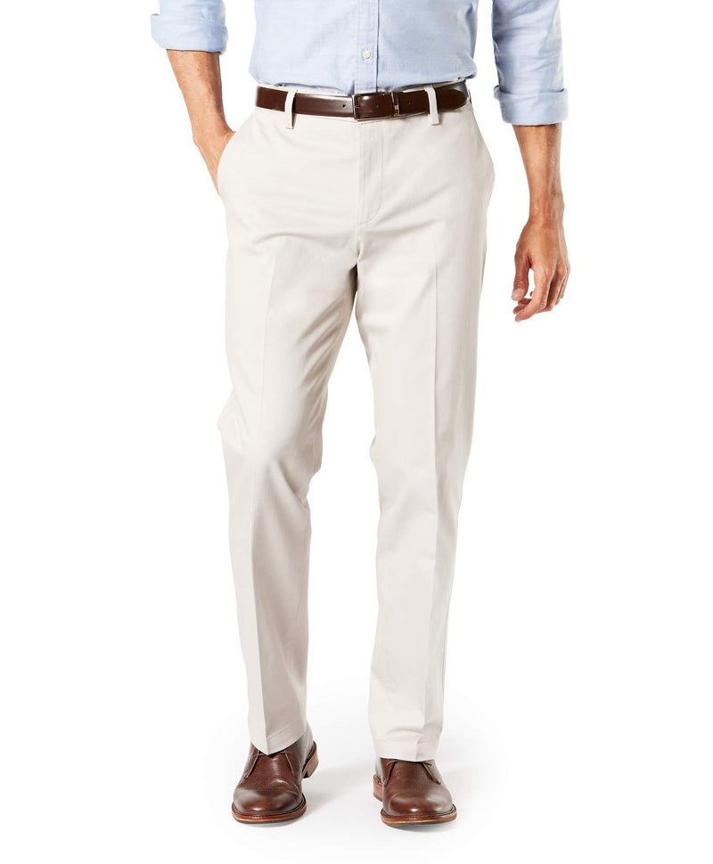 Dockers Mens Straight Fit Signature Lux Cotton Stretch Khaki Pant - Creased - Image 1